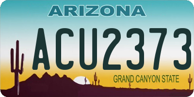 AZ license plate ACU2373