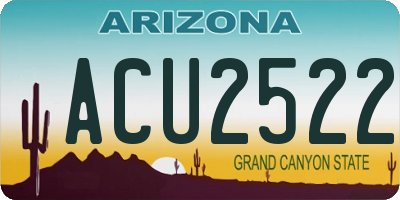 AZ license plate ACU2522