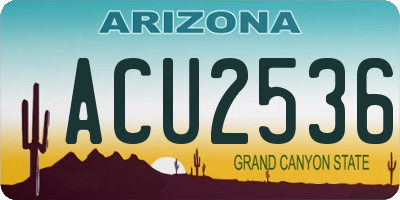 AZ license plate ACU2536