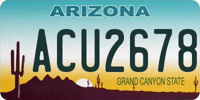 AZ license plate ACU2678