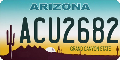 AZ license plate ACU2682