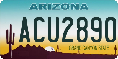 AZ license plate ACU2890
