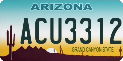AZ license plate ACU3312