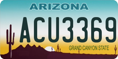 AZ license plate ACU3369