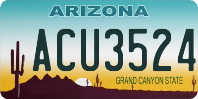 AZ license plate ACU3524