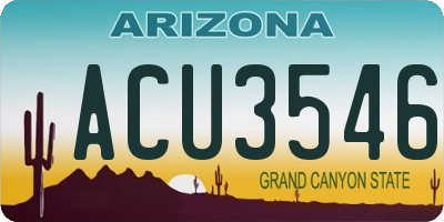 AZ license plate ACU3546