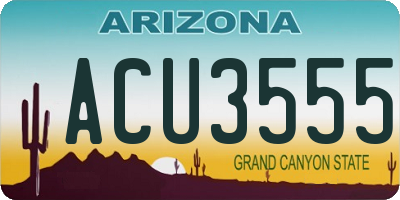 AZ license plate ACU3555
