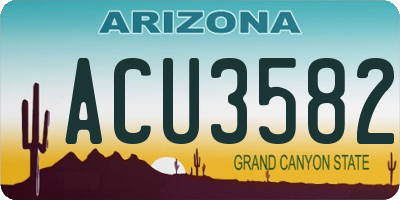 AZ license plate ACU3582