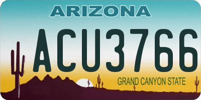 AZ license plate ACU3766