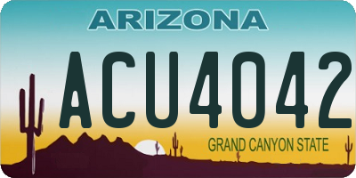 AZ license plate ACU4042