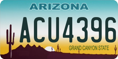 AZ license plate ACU4396