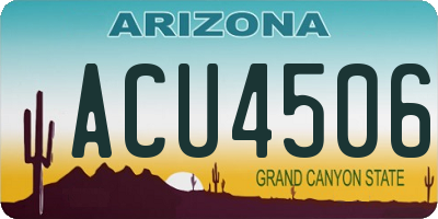 AZ license plate ACU4506
