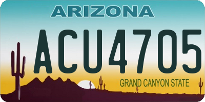 AZ license plate ACU4705