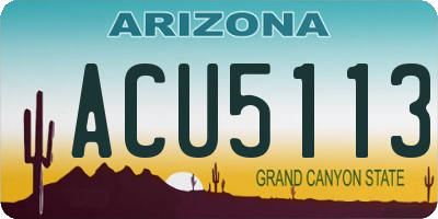 AZ license plate ACU5113