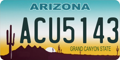 AZ license plate ACU5143