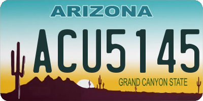AZ license plate ACU5145