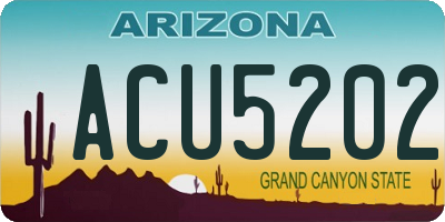 AZ license plate ACU5202