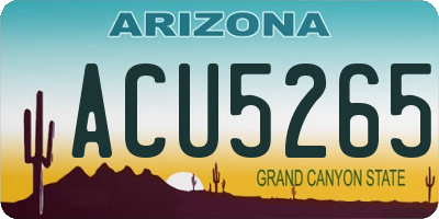 AZ license plate ACU5265