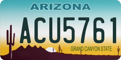 AZ license plate ACU5761