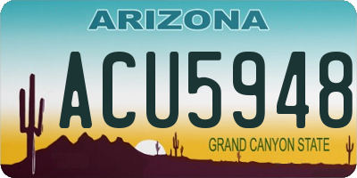 AZ license plate ACU5948