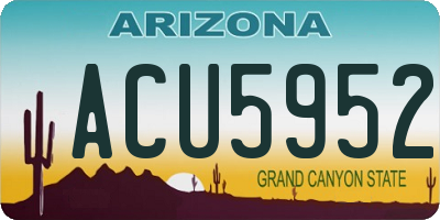 AZ license plate ACU5952