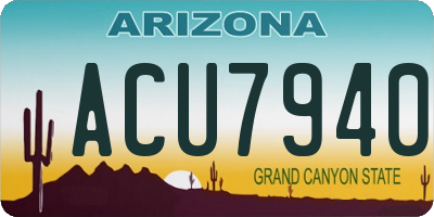 AZ license plate ACU7940