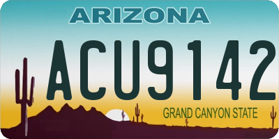 AZ license plate ACU9142