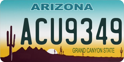 AZ license plate ACU9349