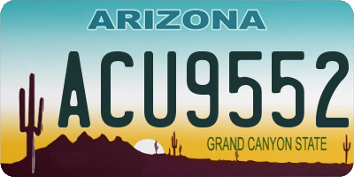 AZ license plate ACU9552