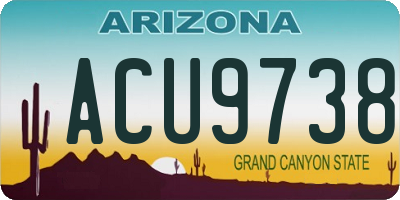 AZ license plate ACU9738