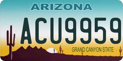 AZ license plate ACU9959