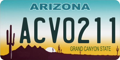 AZ license plate ACV0211