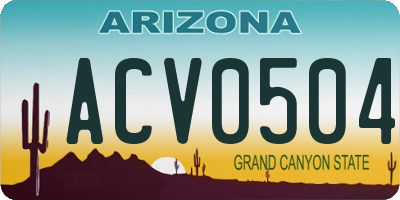 AZ license plate ACV0504