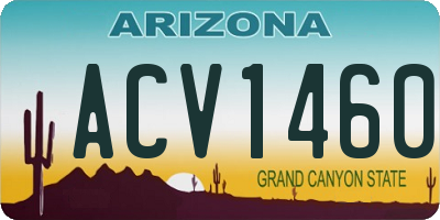 AZ license plate ACV1460