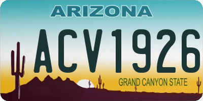 AZ license plate ACV1926