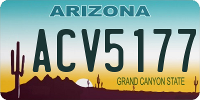 AZ license plate ACV5177