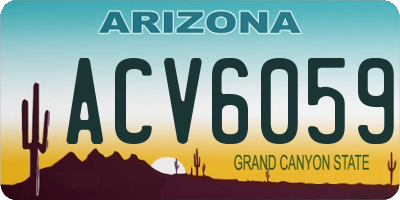 AZ license plate ACV6059