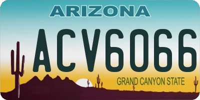 AZ license plate ACV6066
