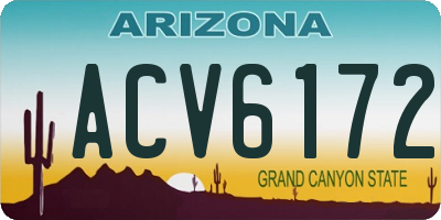 AZ license plate ACV6172