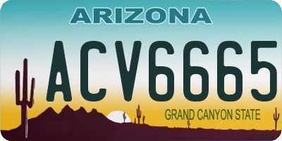 AZ license plate ACV6665