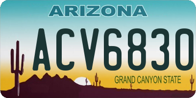 AZ license plate ACV6830