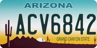 AZ license plate ACV6842