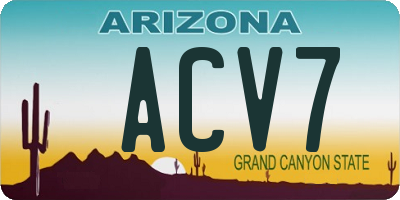 AZ license plate ACV7