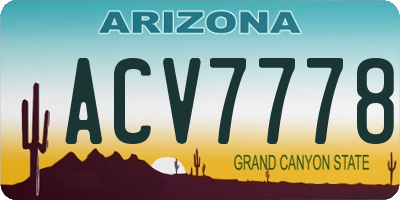 AZ license plate ACV7778