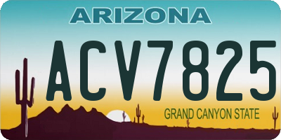AZ license plate ACV7825