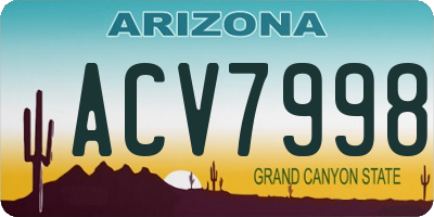 AZ license plate ACV7998