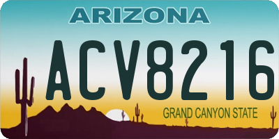 AZ license plate ACV8216