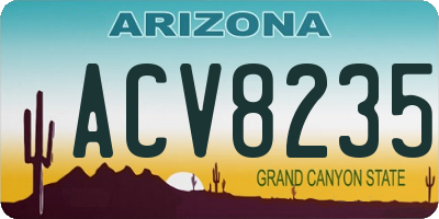 AZ license plate ACV8235
