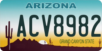 AZ license plate ACV8982