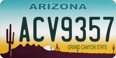 AZ license plate ACV9357
